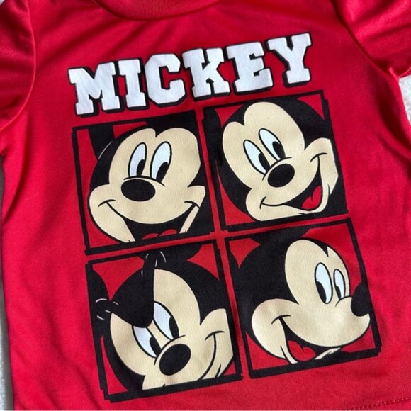 Disney | Red Mickey Mouse Faces & Emotions Short Sleeve Tee | Size 12 Months - Picture 2 of 8